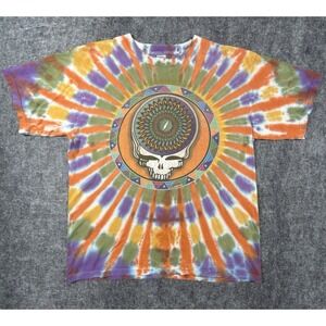 Vintage 1995 Grateful Dead SunDog Tie Dye T Shirt M Steal Your Face Double Sided